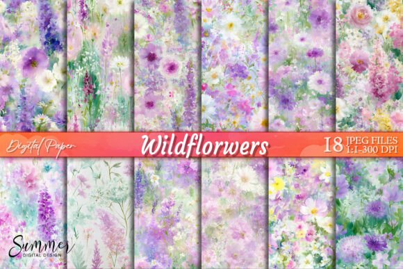 Download Pastel Purple Wildflowers Watercolor - Pastel Collection