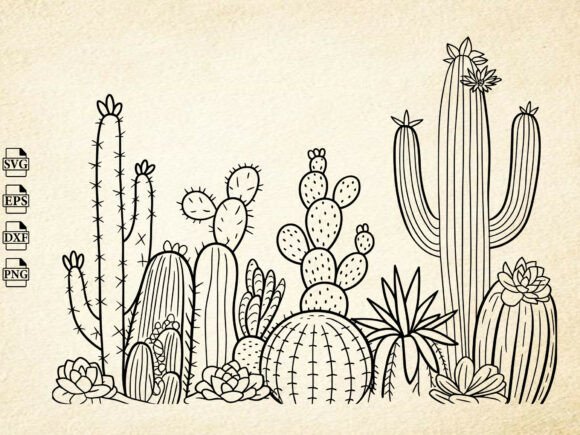 Download Cactus SVG, Hand Drawn Desert Clipart - Hand Collection