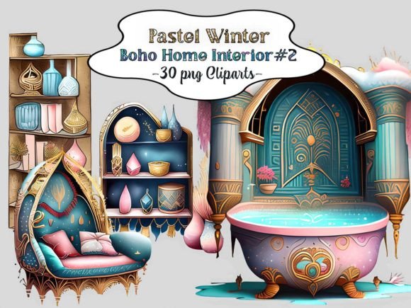 Download Pastel Winter Boho Home Interior #2 - Pastel Collection