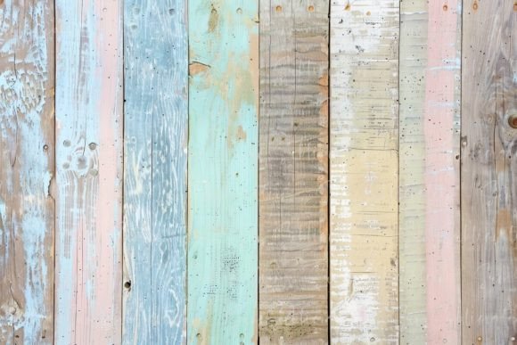 Download Weathered Wooden Fence in Pastel Colors - Pastel Collection