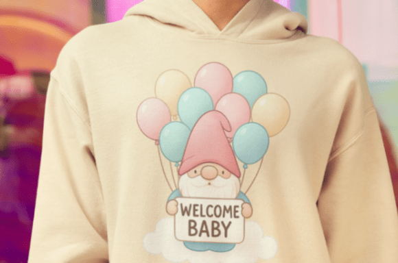 Download Welcome Baby Gnome with Pastel Balloons - Pastel Collection