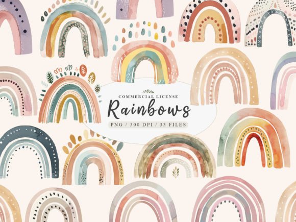 Download Cute Clipart Pastel Rainbow,Boho Rainbow - Pastel Collection