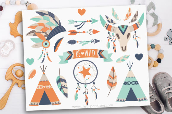 Download Tribal Boho Elements Clipart - Element Collection