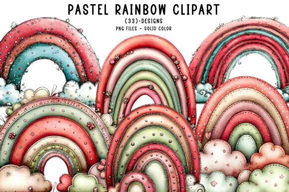 Download Pastel Rainbow Clipart - Pastel Collection
