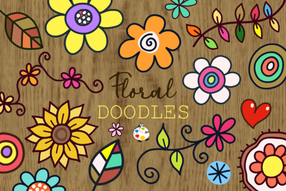 Download Floral Doodles - Crafting Elements - Element Collection