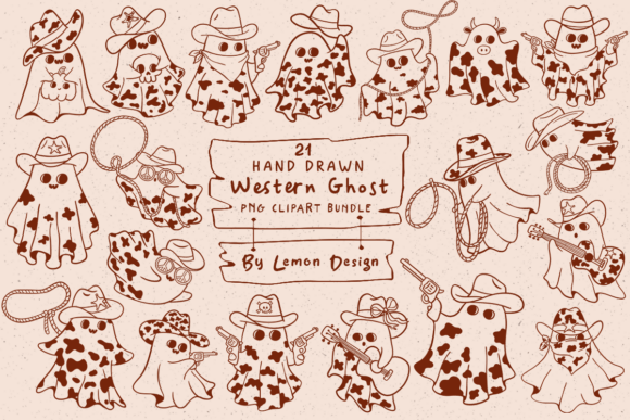 Download Hand Drawn Western Ghost Clipart Bundle - Hand Collection