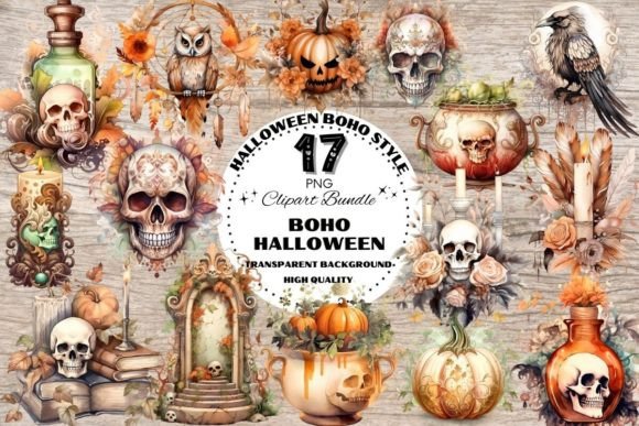 Download Boho Style Halloween Elements - Element Collection