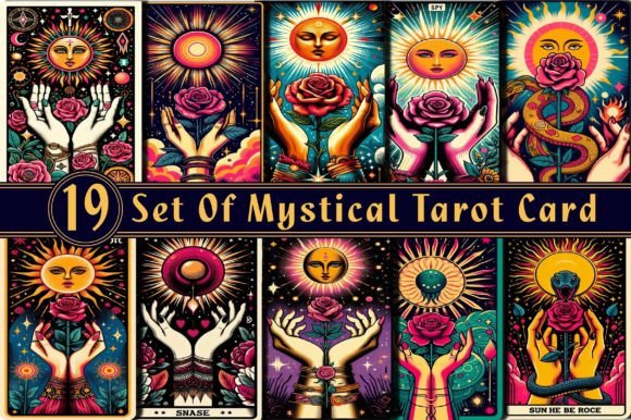 Download Set of Mystical Tarot Card Design - Mystical tarot Collection
