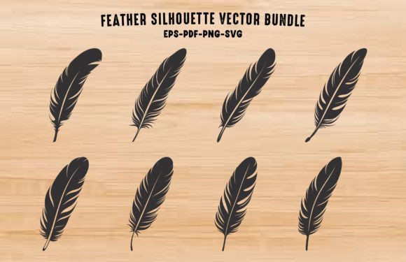 Download Bird Feather Silhouette PNG Clipart Set - Bird feather Collection
