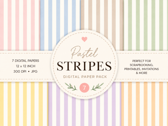 Download Pastel Stripe Paper Pack - Pastel Collection
