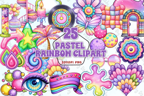 Download Pastel Rainbow Clipart PNG - Pastel Collection