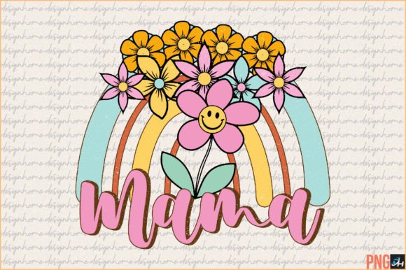 Download Retro Mama Boho Rainbow Png Sublimation - Retro Collection