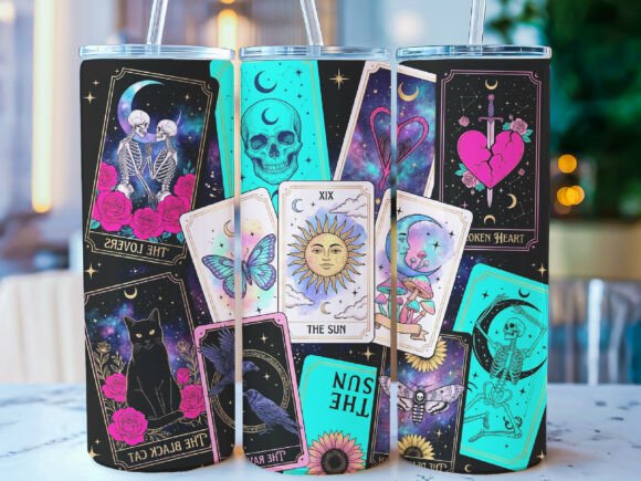Download Mystical Tarot 20oz Skinny Tumbler Wrap, - Mystical tarot Collection