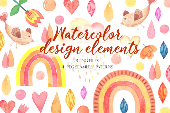 Download Watercolor Boho Elements Abstract Design - Element Collection