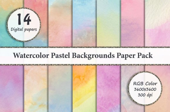 Download Watercolor Pastel Backgrounds Paper Pack - Pastel Collection