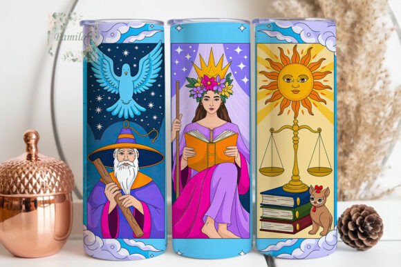 Download Mystical Tarot Card 20oz Tumbler Wrap - Mystical tarot Collection