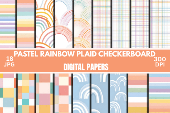 Download Pastel Rainbow Digital Paper Plaid Paper - Pastel Collection