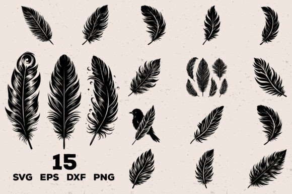 Download Feather SVG Bundle, Boho Bird Feather - Bird feather Collection