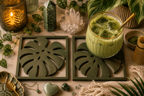 Download Hand Drawn Monstera Coaster STL 3D Print - Hand Collection