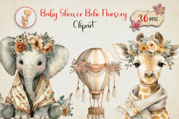 Download Baby Shower Boho Nursery Clipart - Premium Resources
