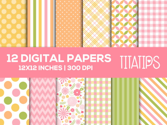 Download Floral Digital Paper Set, Pastel Colors - Pastel Collection