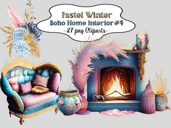 Download Pastel Winter Boho Home Interior #4 - Pastel Collection