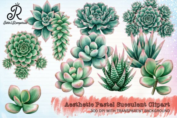 Download Aesthetic Pastel Succulent Clipart - Pastel Collection