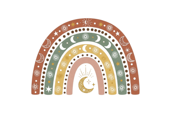 Download Boho Rainbow with Celestial Elements - Element Collection