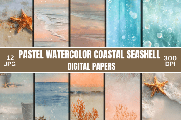 Download Pastel Seashell Pattern Background Paper - Pastel Collection