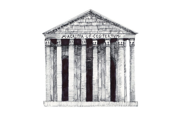 Download Roman Parthenon - Ink Hand-drawn Sketch - Hand Collection