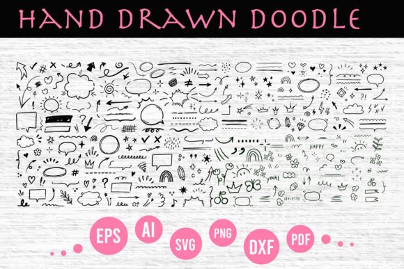 Download Hand Drawn Doodle Elements Collection - Hand Collection