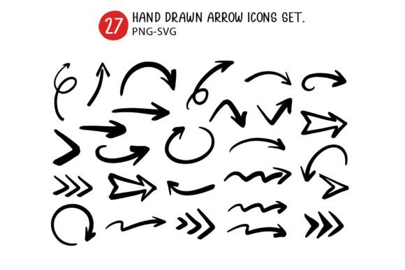 Download Hand Drawn Arrow Icons Set. - Hand Collection