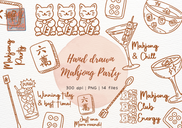 Download Mahjong Party Elements Doodle - Element Collection