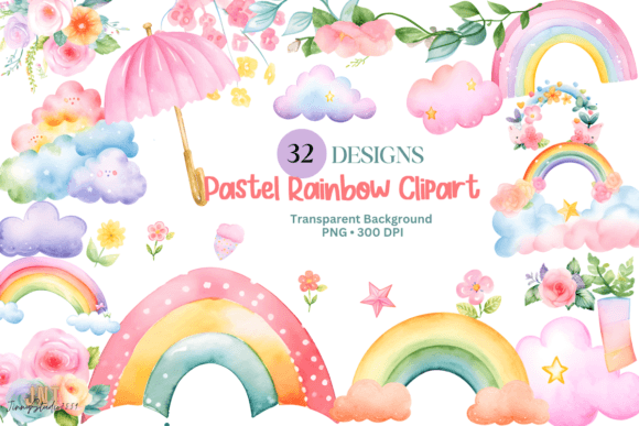 Download Pastel Rainbow Clipart - Pastel Collection