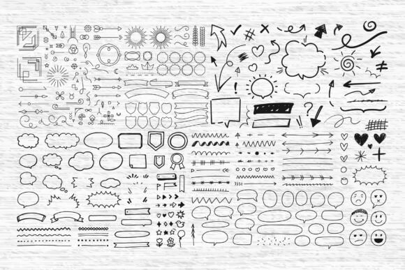 Download Hand Drawn Doodle Elements Collection - Hand Collection