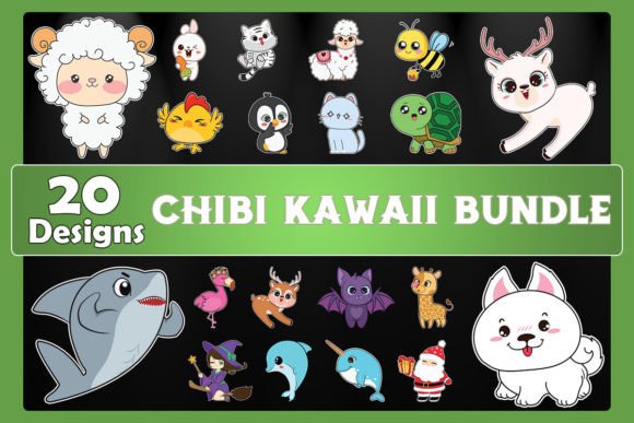 Download Chibi Kawaii Bundle SVG 20 Designs - Kawaii bundle Collection