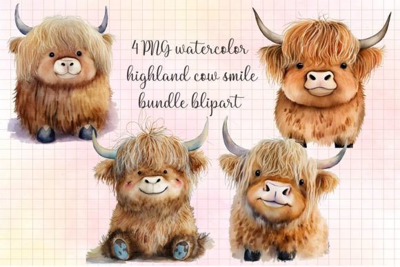 Download Highland Cow Kawaii Bundle Clipart - Kawaii bundle Collection