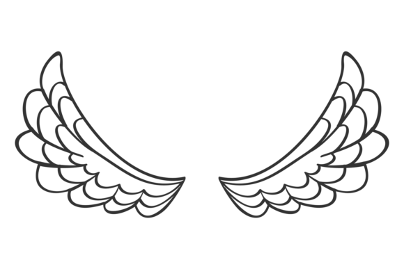 Download Wings Doodle. Angel Symbol. Bird Feather - Bird feather Collection