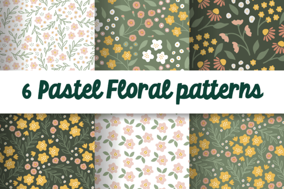 Download Floral Patterns in Soft Pastel Colors - Pastel Collection