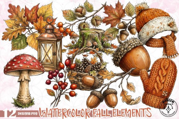 Download Watercolor Fall Elements PNG - Element Collection