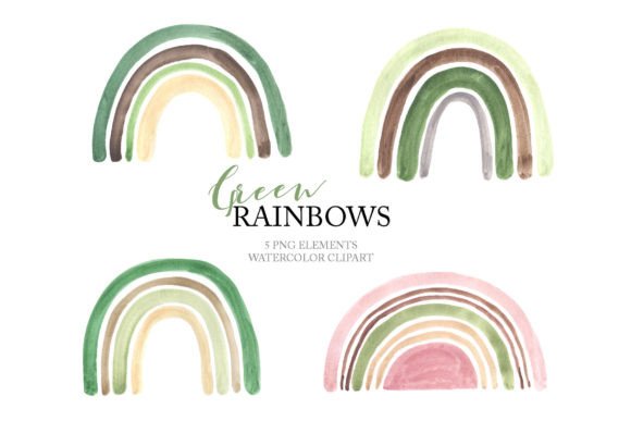 Download Watercolor Green Pastel Rainbow Clipart - Pastel Collection